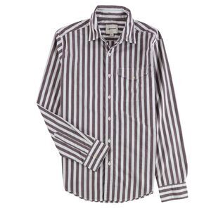 American Eagle Mens Striped Button Up Shirt, Multicoloured, L Neck, DM